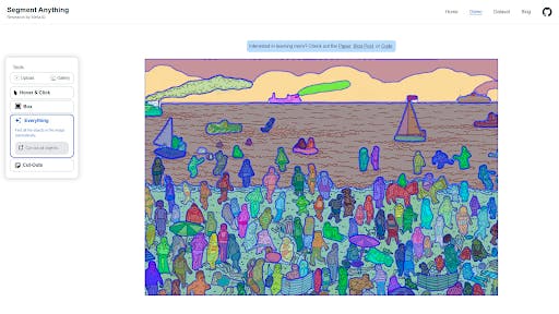 Image displaying semantic segmentations produced by the Segment Anything Model (SAM)