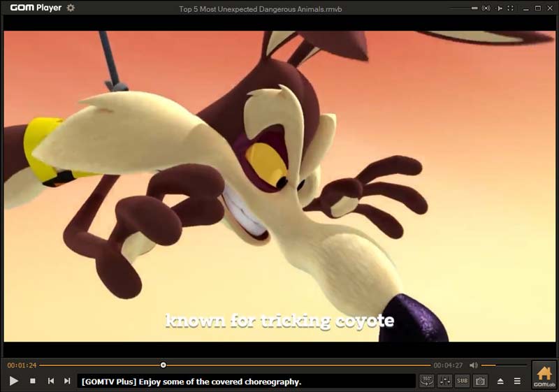 जीओएम प्लेयर rmvb फ़ाइलों को खेलते हैं